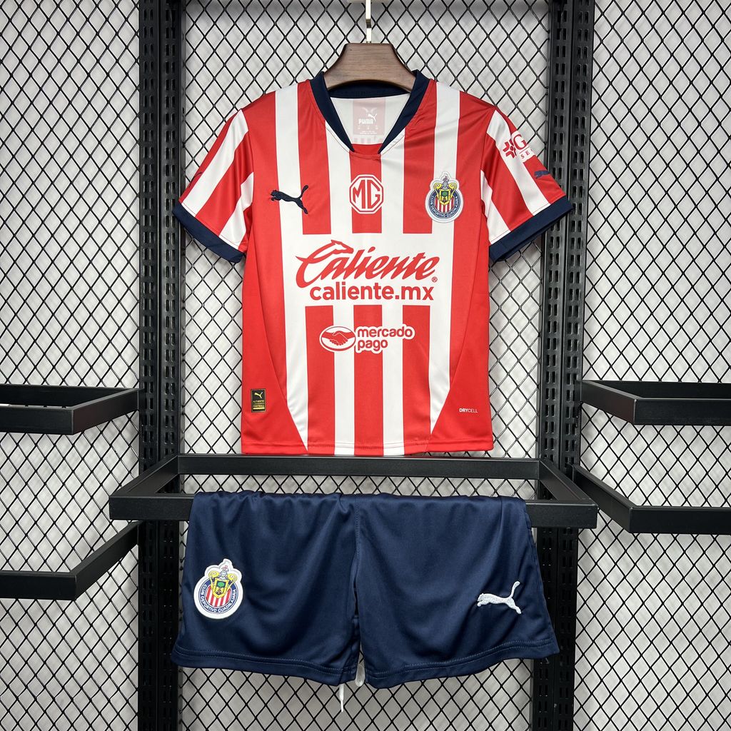 CAMISETA CHIVAS GUADALAJARA I 24 25 CONJUNTO INFANTIL